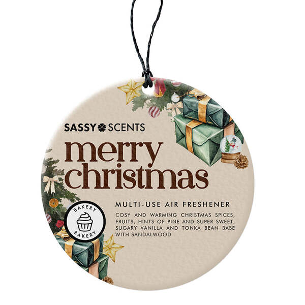 Sassy Scents Merry Christmas Hanging Air Freshener