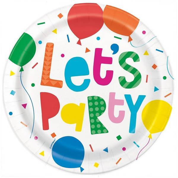 Unique Party Let's Party Einwegteller (8er-Packung)