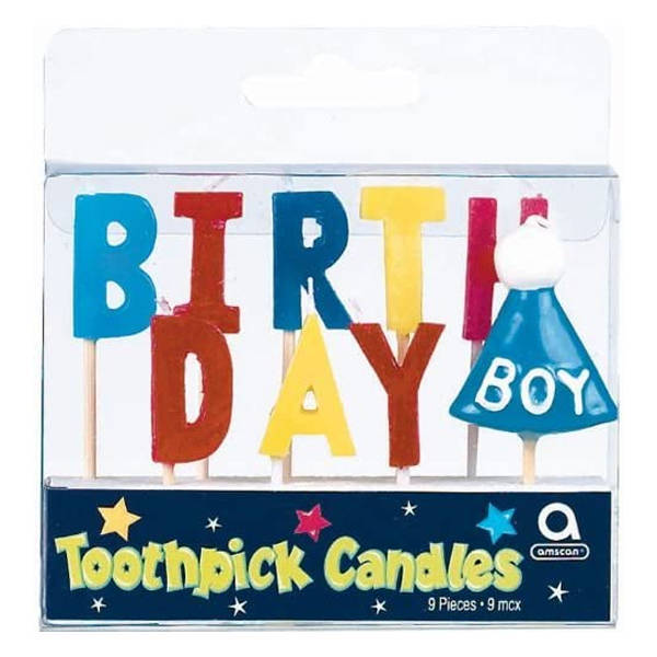 Amscan Birthday Boy Pick Candles (Pack of 9)