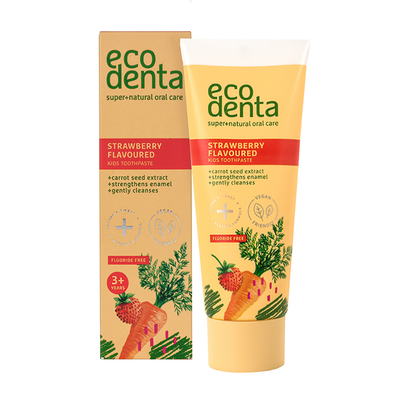 Holland & Barrett Ecodenta Jordbær Tannkrem for Barn med Gulrotekstrakt 75ml- Kjøp online på McGrocer