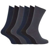 Herren 100% Baumwoll-Rippsocken (6er-Pack) (UK Schuhgröße 6-11)