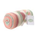 Ziggle Baby Blanket Pink White Green Stripes