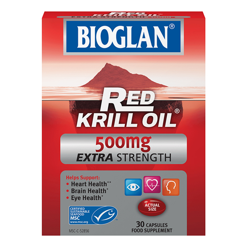 Bioglan Red Krill Oil 500mg Extra Strength 30 Capsules