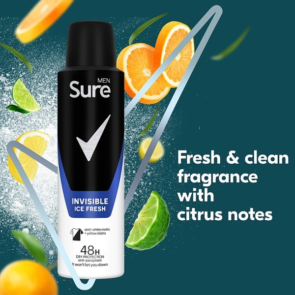 Sure Men Inv Ice Fresh Antiperspirant Deodorant 150ml
