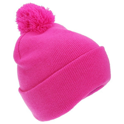 Superdrug FLOSO Kids Knitted Hi Vis Winter Bobble Hat- Buy online at McGrocer