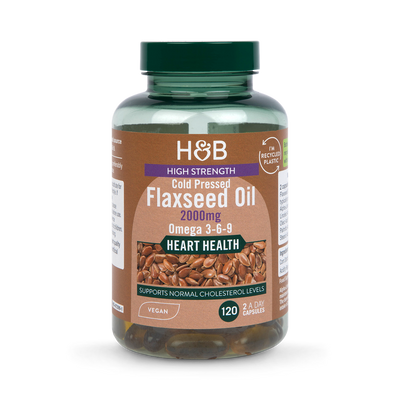 Holland & Barrett Holland Barrett Vegan High Strength Flaxseed Triple Omega 3-6-9 Oil 120 Capsules- Buy online at McGrocer