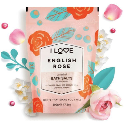 Superdrug I Love English Rose Duftende Badesalt 500g - Kjøp online hos McGrocer
