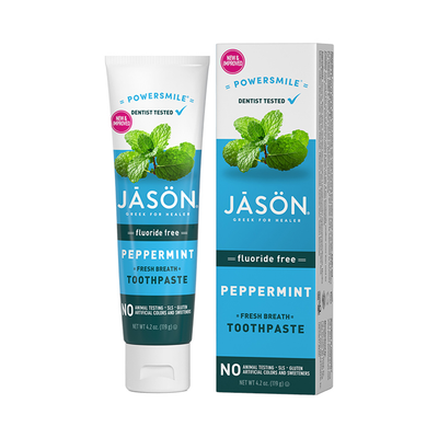 Holland & Barrett Jason Powersmile Peppermint Fresh Breath Toothpaste Fluoride Free 119g- Buy online at McGrocer