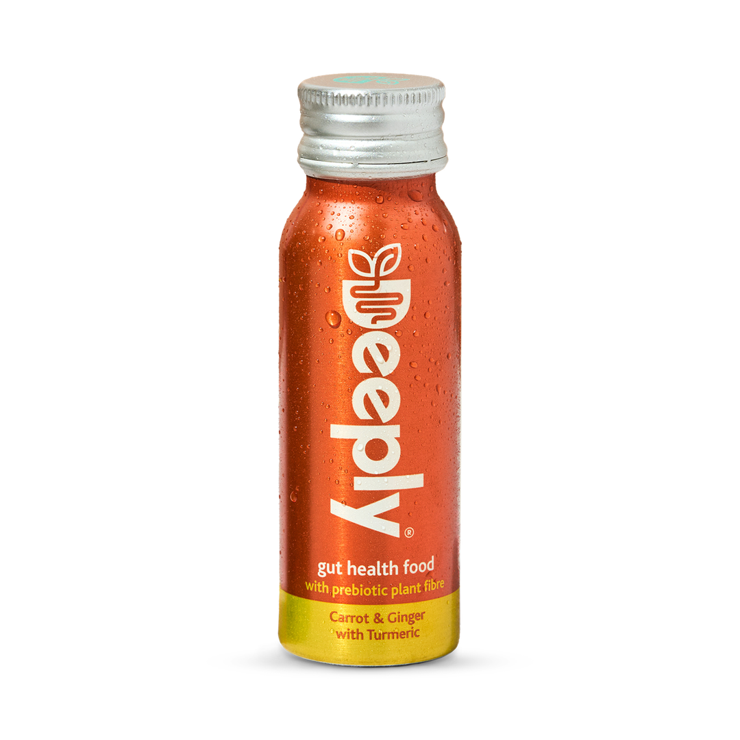 Deeply Gut Health Mat Med Prebiotisk Plantefiber Gulrot Ingefær Med Gurkemeie 65ml