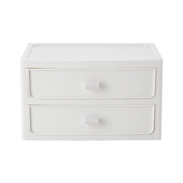 Livingandhome 2-Tier Plastic Stackable Desktop Organiser