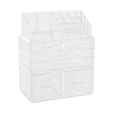 Livingandhome Clear Acrylic Makeup Organizer with Drawers