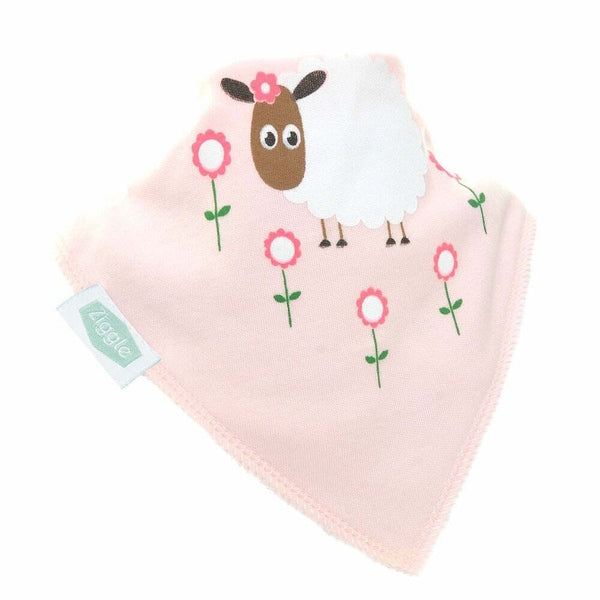 Ziggle Bandana Dribble Bib - Pink Sheep