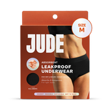 Jude Absorbent Leak Proof Underwear Black High Waist Size Medium