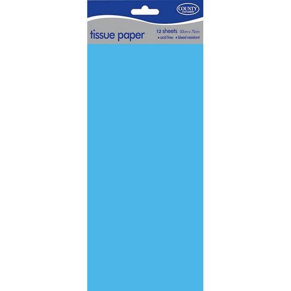 County 10 Sheets Plain Tissue Paper Pack Of 12
