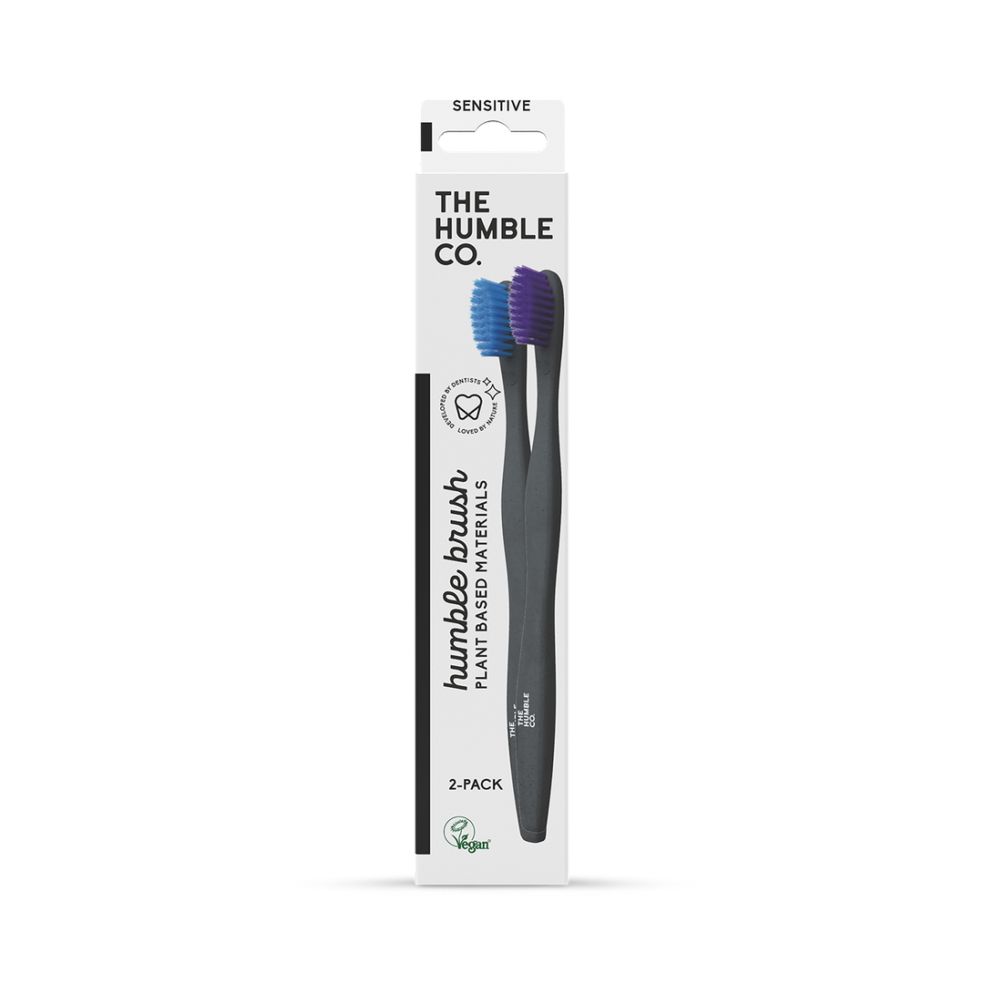 Humble Plant Based Sensitive Toothbrush - Pack of 2 BluePurple or BlackWhite