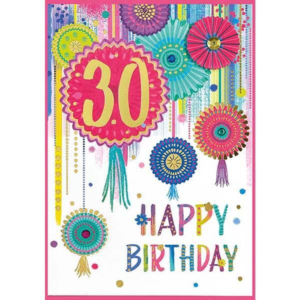 Carte d'anniversaire Simon Elvin Isabal Garden 30 ans (lot de 6)