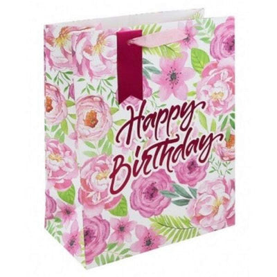 Eurowrap Blomster Gratulerer Med Dagen Gavepose (6-pakning) (M)