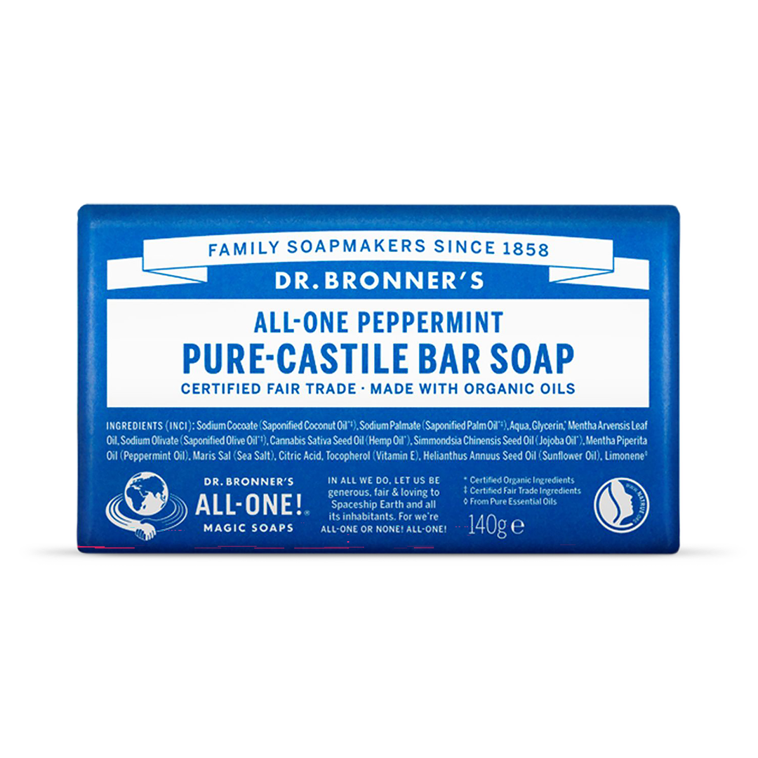 Dr Bronner All-One Peppermint Pure-Castile Bar Soap 140g
