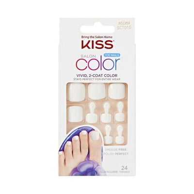 Superdrug Kiss Salon Acrylic Fn Toe Nails - White- Buy online at McGrocer