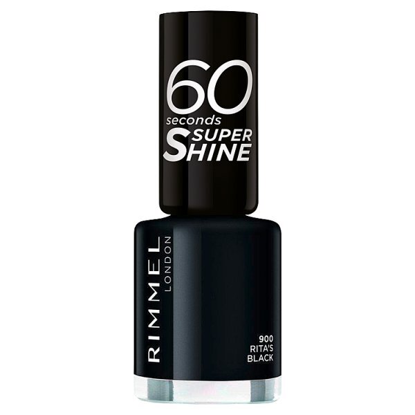 Rimmel 60 Secs Rita Shades Of Black Nail Polish Black