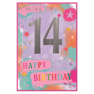 Superdrug Simon Elvin Stars 14th Birthday Card (Pack of 6)- Buy online at McGrocer
