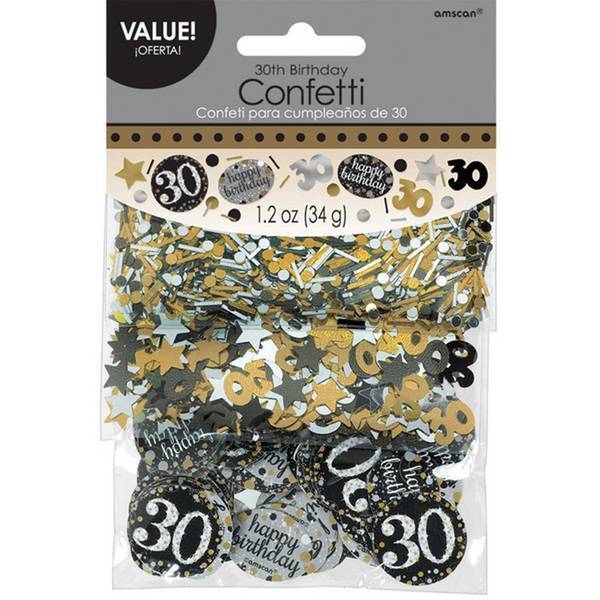 Amscan 1.2oz Gold Sparkling 30th Birthday Confetti