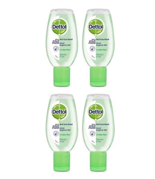 Dettol Antibacterial Hand Sanitiser Aloe Vera Gel 50ml x 4