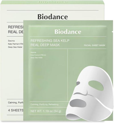 Superdrug BIODANCE Refreshing Sea Kelp Real Deep Mask Sheet Box of 4 sheets- Buy online at McGrocer
