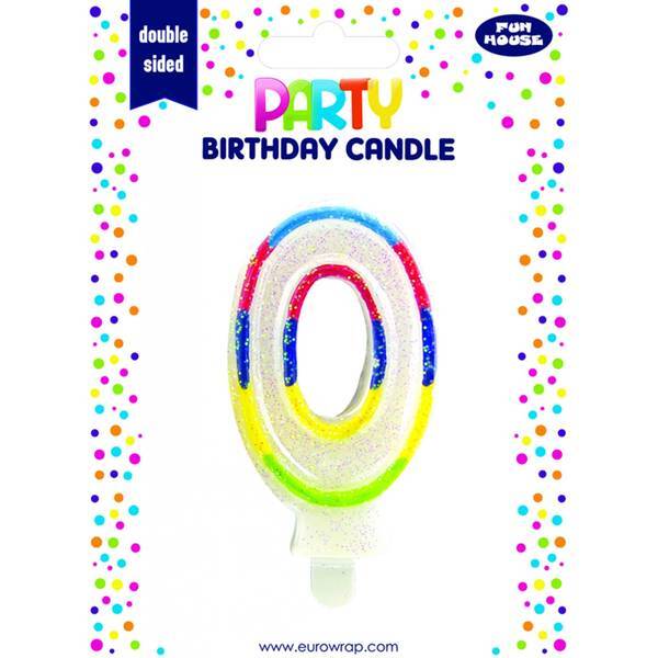 Eurowrap Rainbow 0 Birthday Candle