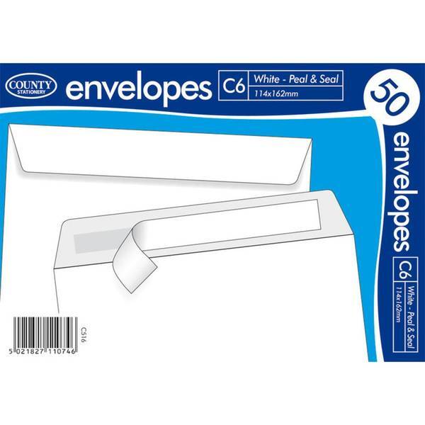 County Stationery C6 Self Seal Envelope (Pack of 10)
