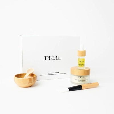 Superdrug PERL Cosmetics French Green Clay Mask & Calming Mask Oil Set - Kjøp på nett hos McGrocer