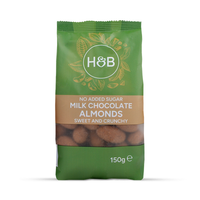 Holland & Barrett Milk Chocolate Almonds No Added Sugar 150g- Buy online at McGrocer