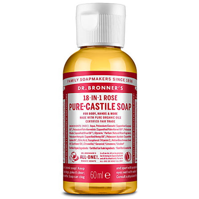 Superdrug Dr Bronner Rose Castile Liquid Soap - 60ml- Buy online at McGrocer