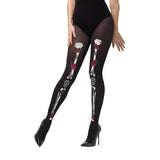 Smiffys Womens Opaque Day Of The Dead Tights
