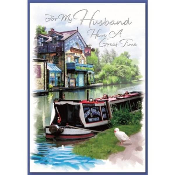 Simon Elvin For My Husband Boat Card (Pack of 6)