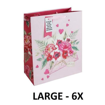 Superdrug Eurowrap Blumen Valentinstag Geschenkbeutel (6er Pack) (L) – online bei McGrocer kaufen