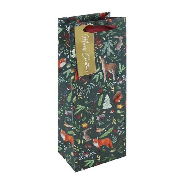Eurowrap Sac bouteille gaufré animaux de la forêt (Lot de 12)