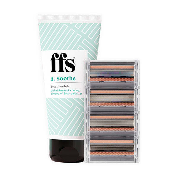 FFS Beauty Shave Balm 100ml & 4 Blade Refills Bundle
