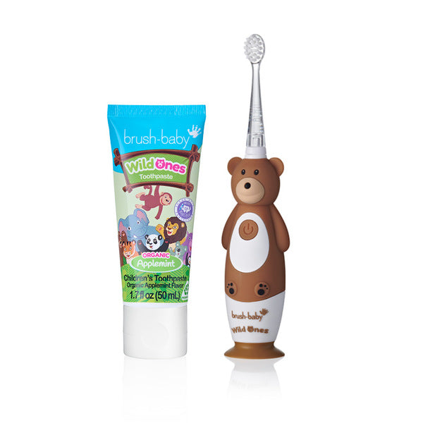 Brush Baby WildOnes Bear Toothbrush & Applemint Toothpaste