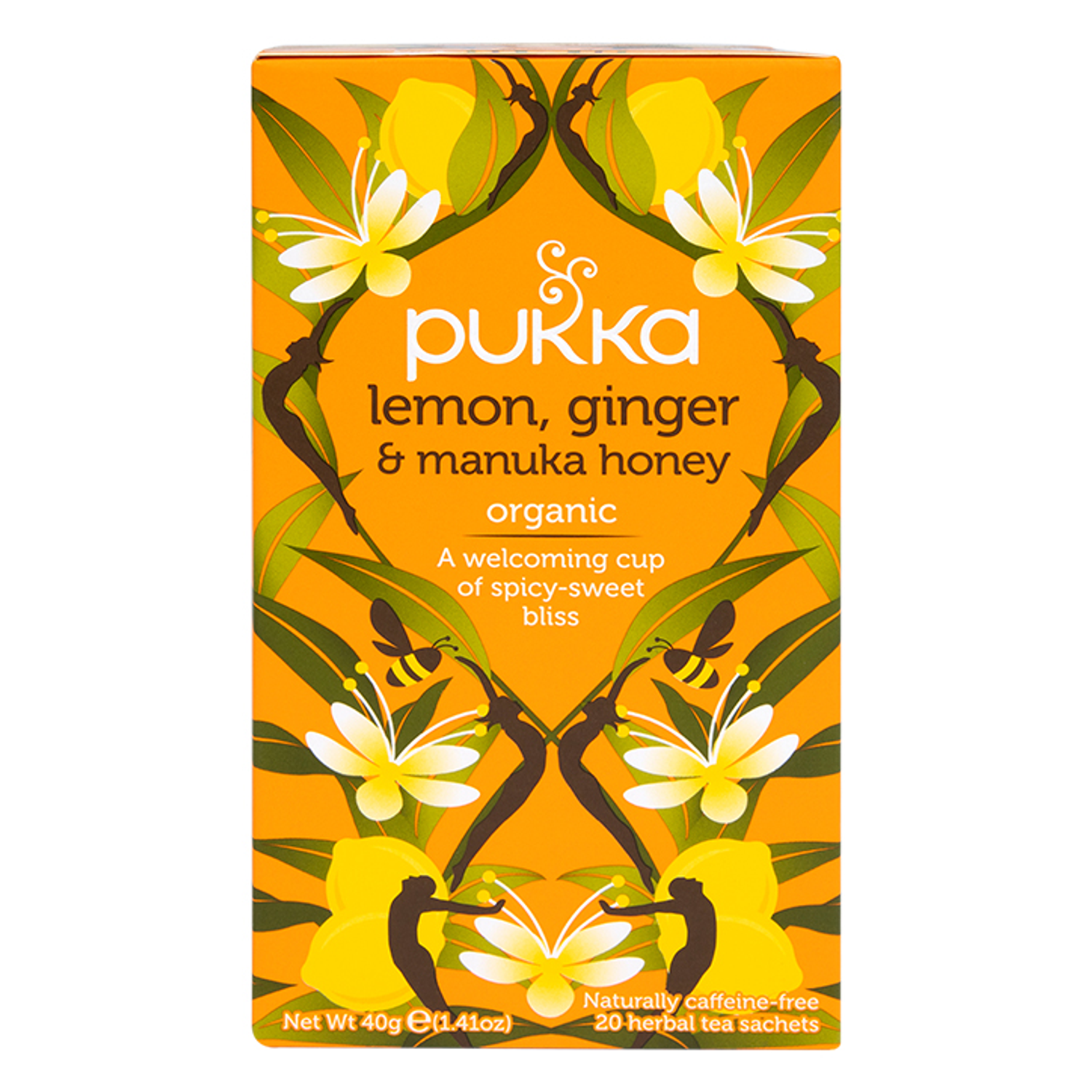 Organic Lemon, Ginger and Manuka Honey Herbal Tea 20 Tea Bags