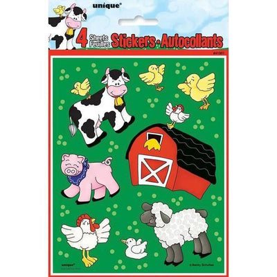 Superdrug Ensemble d'autocollants Unique Party animaux de la ferme (lot de 4) - Acheter en ligne sur McGrocer