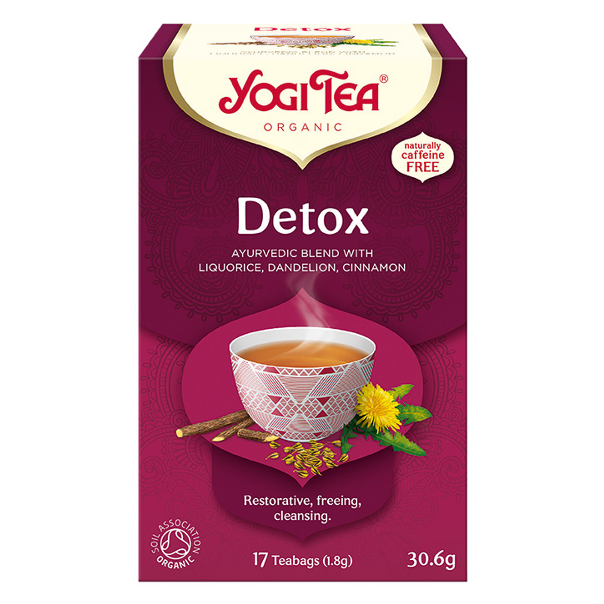 Organic Ayurvedic Herbal Detox Tea with Liquorice Dandelion and Cinnamon 17 Bags