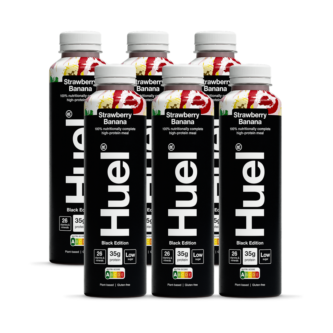 Huel Black Edition 100 Nutritionally Complete Meal Strawberry Banana 6 x 500ml