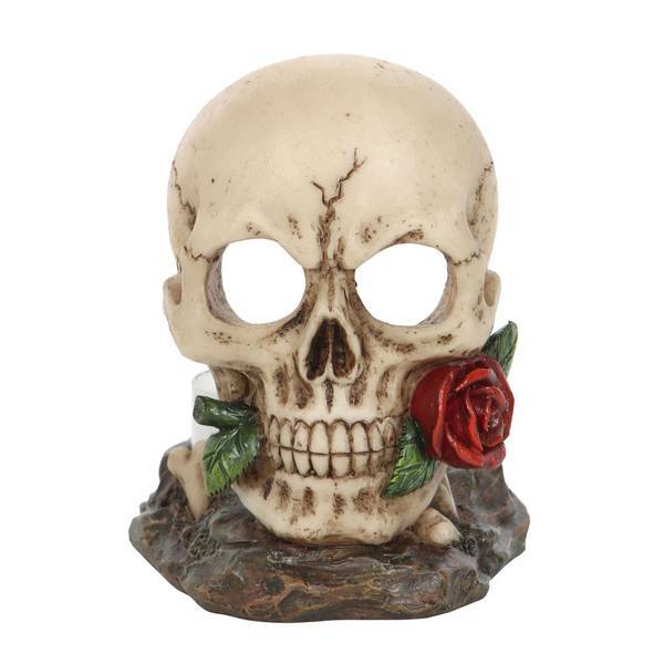 Something Different Skull Rose Tealight Holder