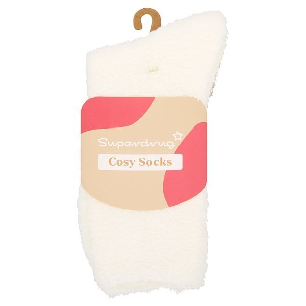 Superdrug - Set de 2 calcetines cómodos color avena/blanco