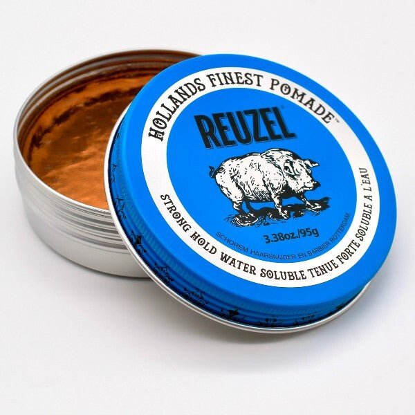Reuzel Blue Strong Hold Pomade For High Shine Look, Vanilla Scent 95g
