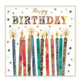 Simon Elvin Square Candle Happy Birthday Card (Pack of 6)