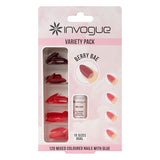 Invogue Berry Bae Ongles ovales - Pack Variété (120 Pièces)