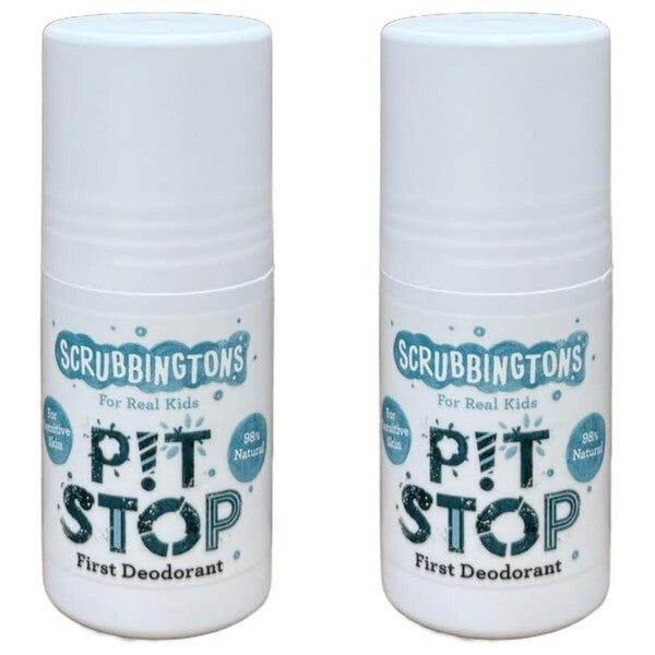 Scrubbingtons Pit Stop Children's Natural First Deodorant 2 x 50ml