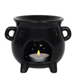 Something Different Shiny Black Cauldron Oil Burner